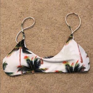 Zaful Palm Trees Print Bikini Top